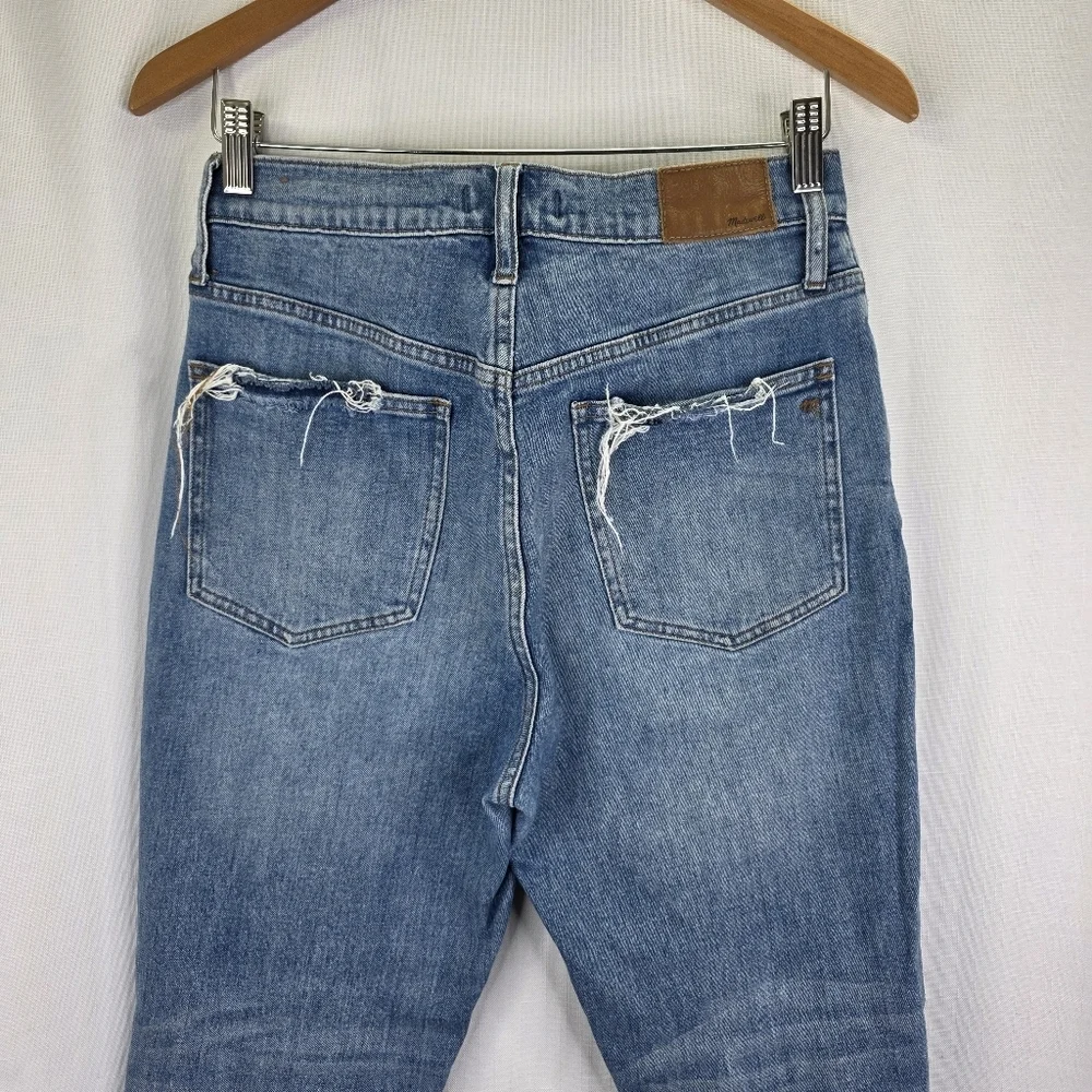 Madewell Women’s The Perfect Vintage High Rise Denim  Distressed Raw Hem Size 28
